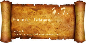 Hernesz Taksony névjegykártya